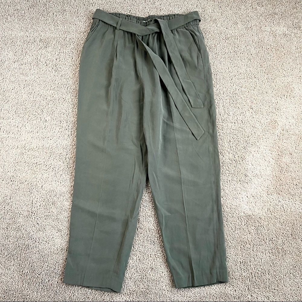 New Chelsea28 Olive Green Sarma High Rise Straight Leg Ankle Pants  Women's L
